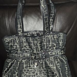 Diane Von Furstenberg Black and Cream Tote 16x16x7.5